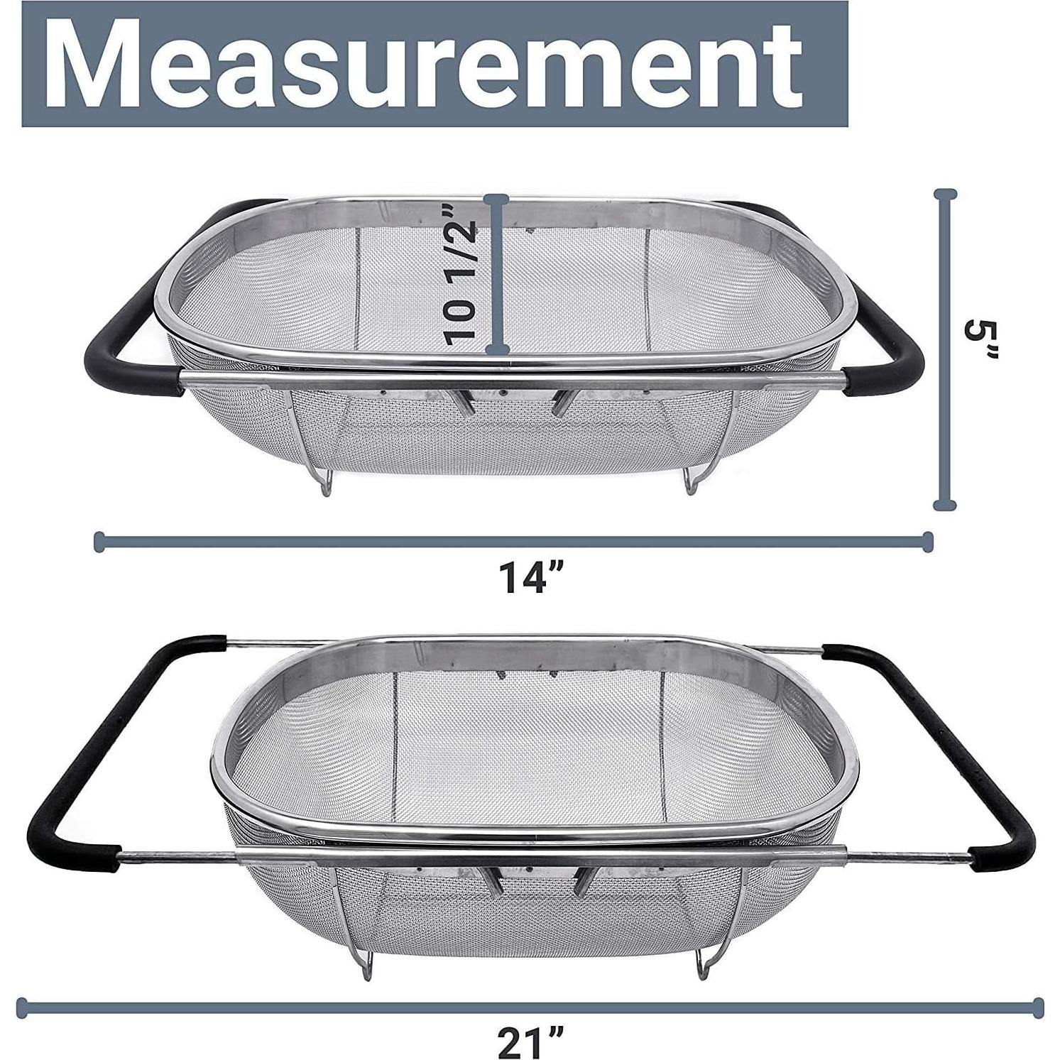 Colador Ovalado de Fregadero Makerstep Acero Inoxidable 35-48 cm