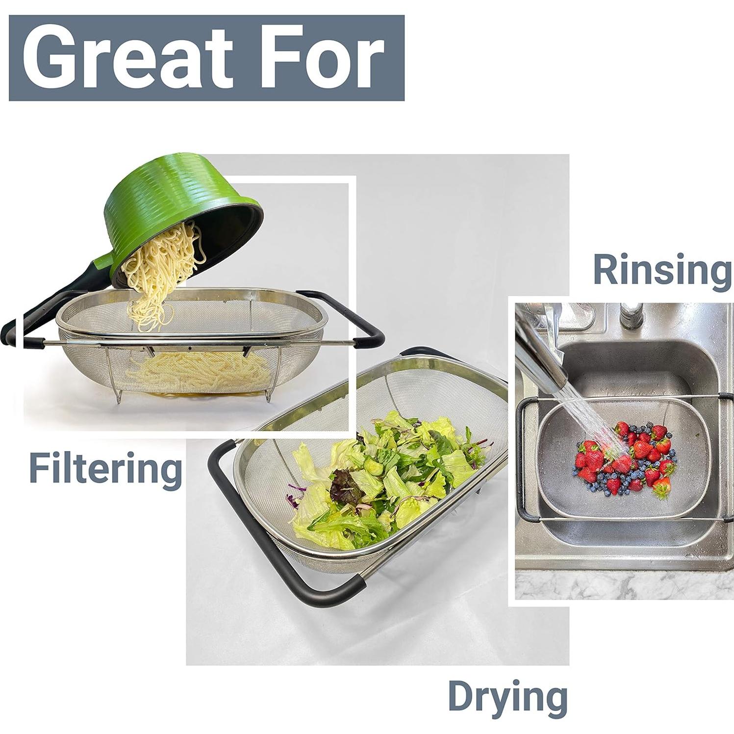 Colador Ovalado de Fregadero Makerstep Acero Inoxidable 35-48 cm