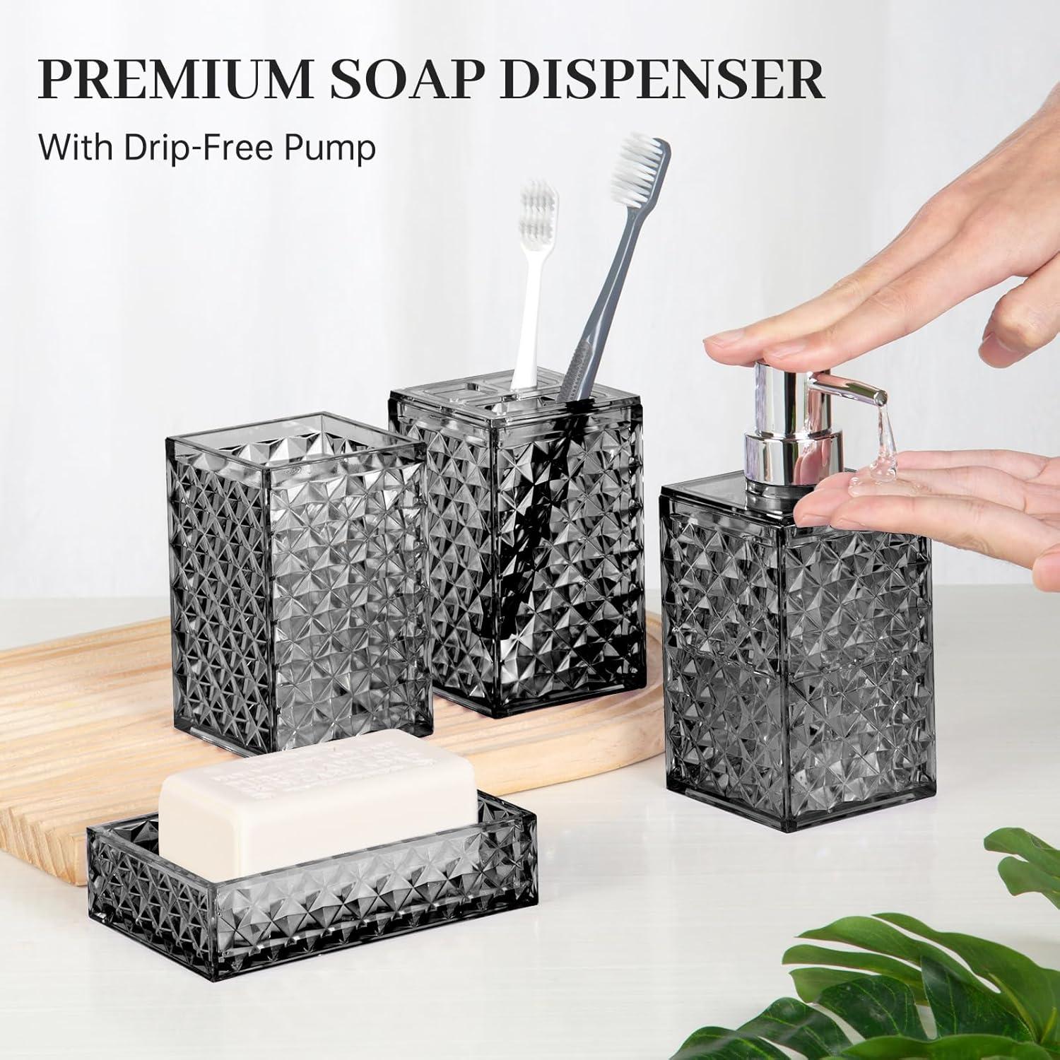 Juego de Accesorios de Baño RRM 4 Pcs Gris Moderno