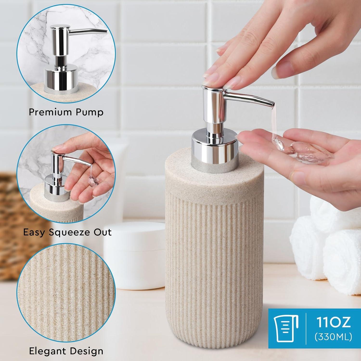Juego de Accesorios de Baño 5 Piezas Deobath Beige