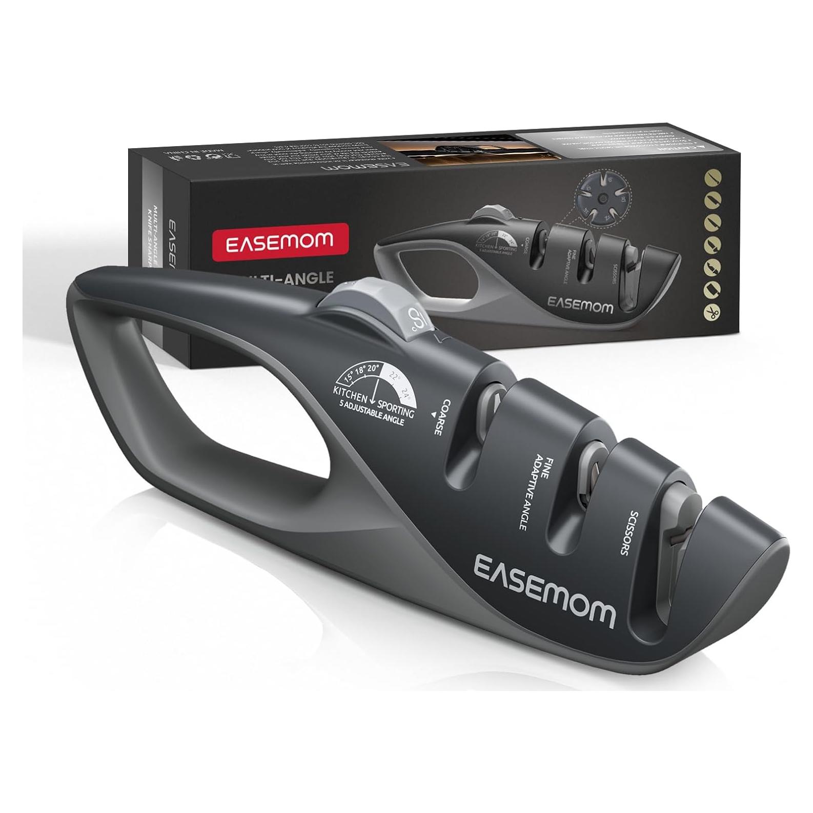 Afilador de Cuchillos EASEMOM 5 Ángulos Ajustables Negro