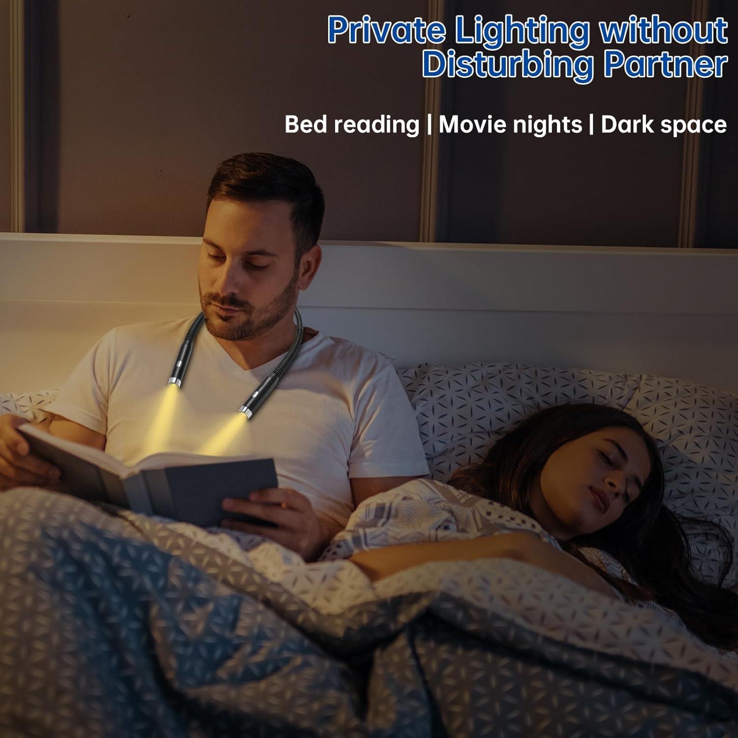 Luz de lectura LED recargable HHUWRUL F4, 3 niveles de brillo