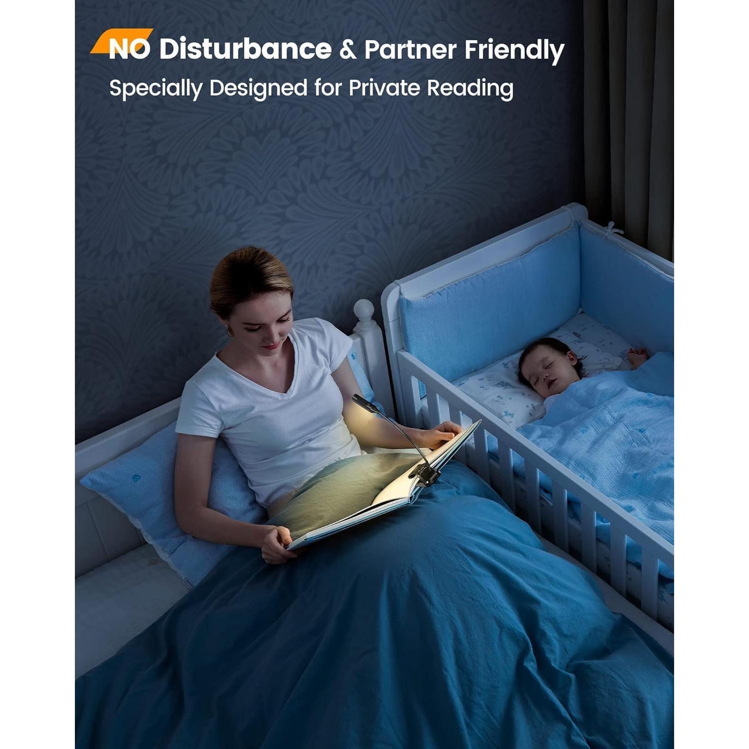 Luz de Libro Glocusent Willow Recargable 10 LEDs 3 Colores