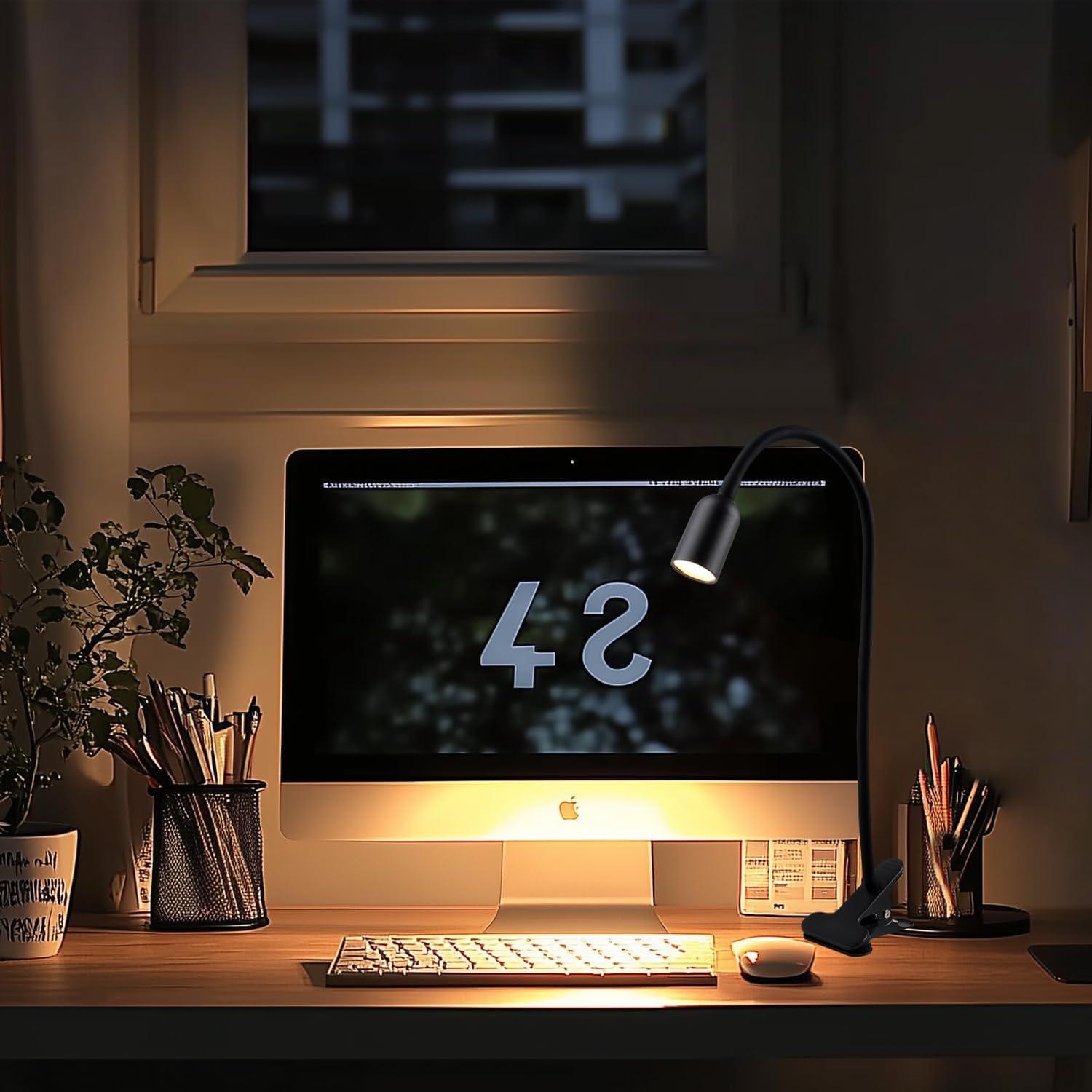 Luz LED de Lectura Clip-On DAMI con Cuello Flexible 3W