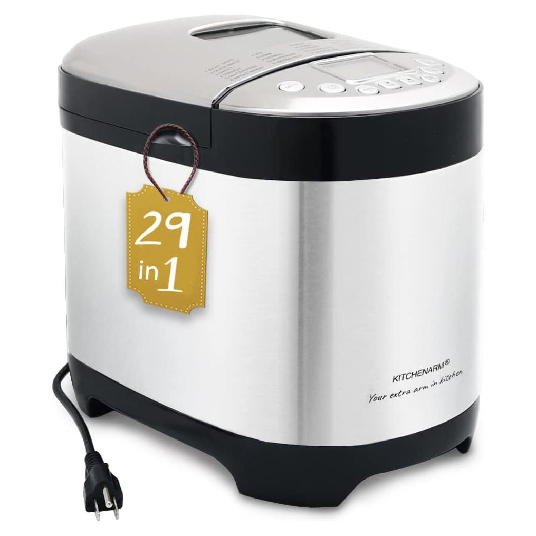 Panificadora KITCHENARM 29 Programas Acero Inoxidable 550W