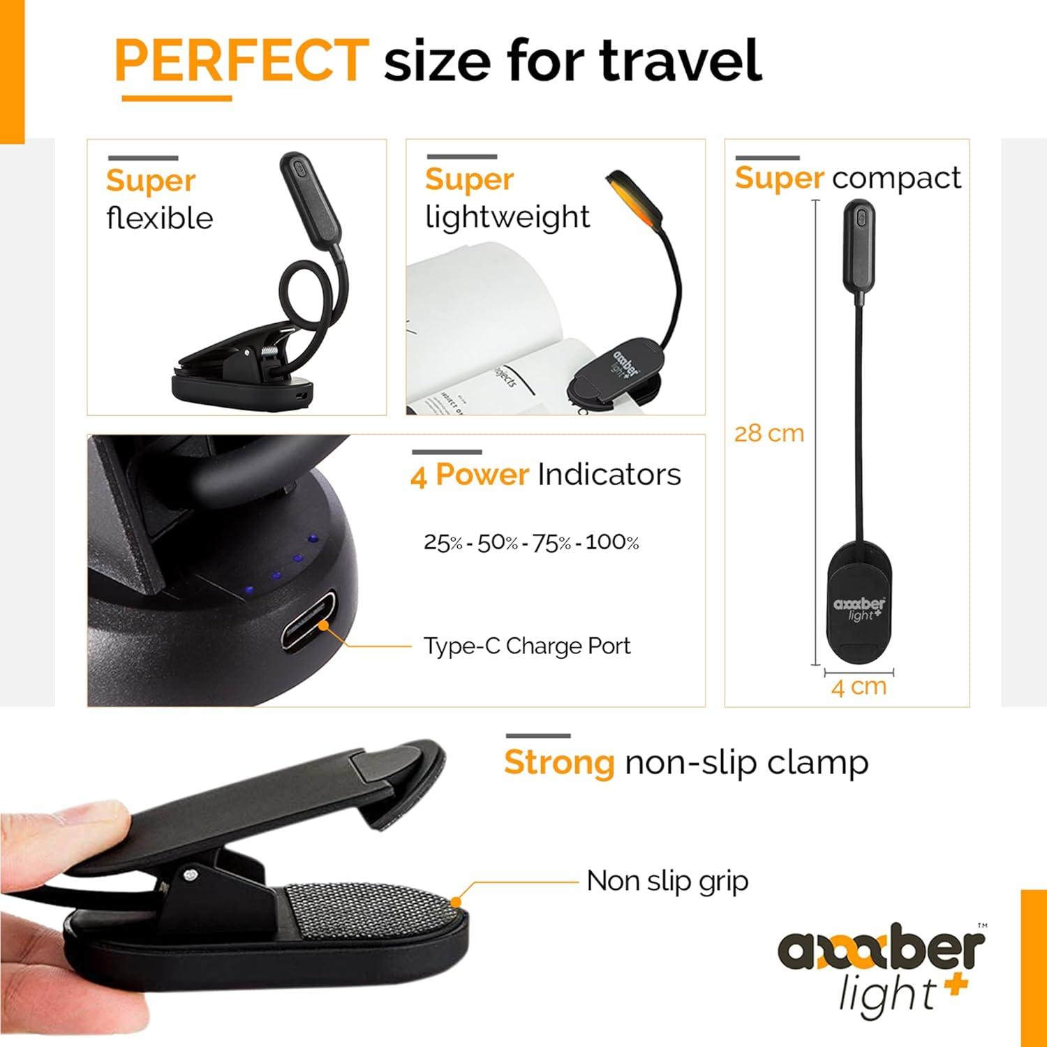 Luz de Lectura Nocturna Ámbar y Roja Luz que Bloquea Luz Azul