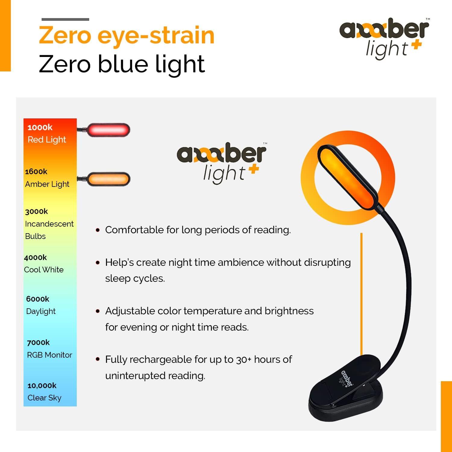 Luz de Lectura Nocturna Ámbar y Roja Luz que Bloquea Luz Azul