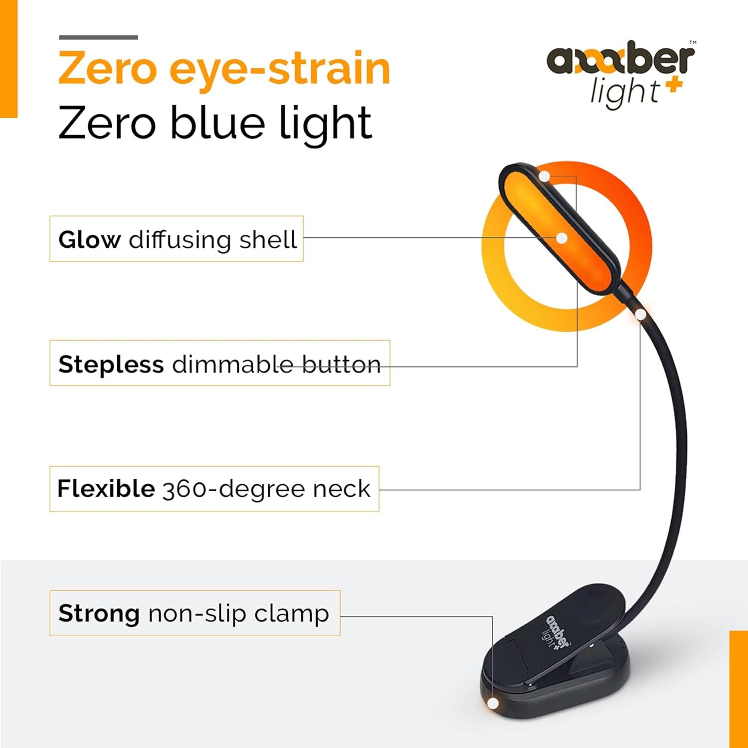 Luz de Lectura Nocturna Ámbar y Roja Luz que Bloquea Luz Azul