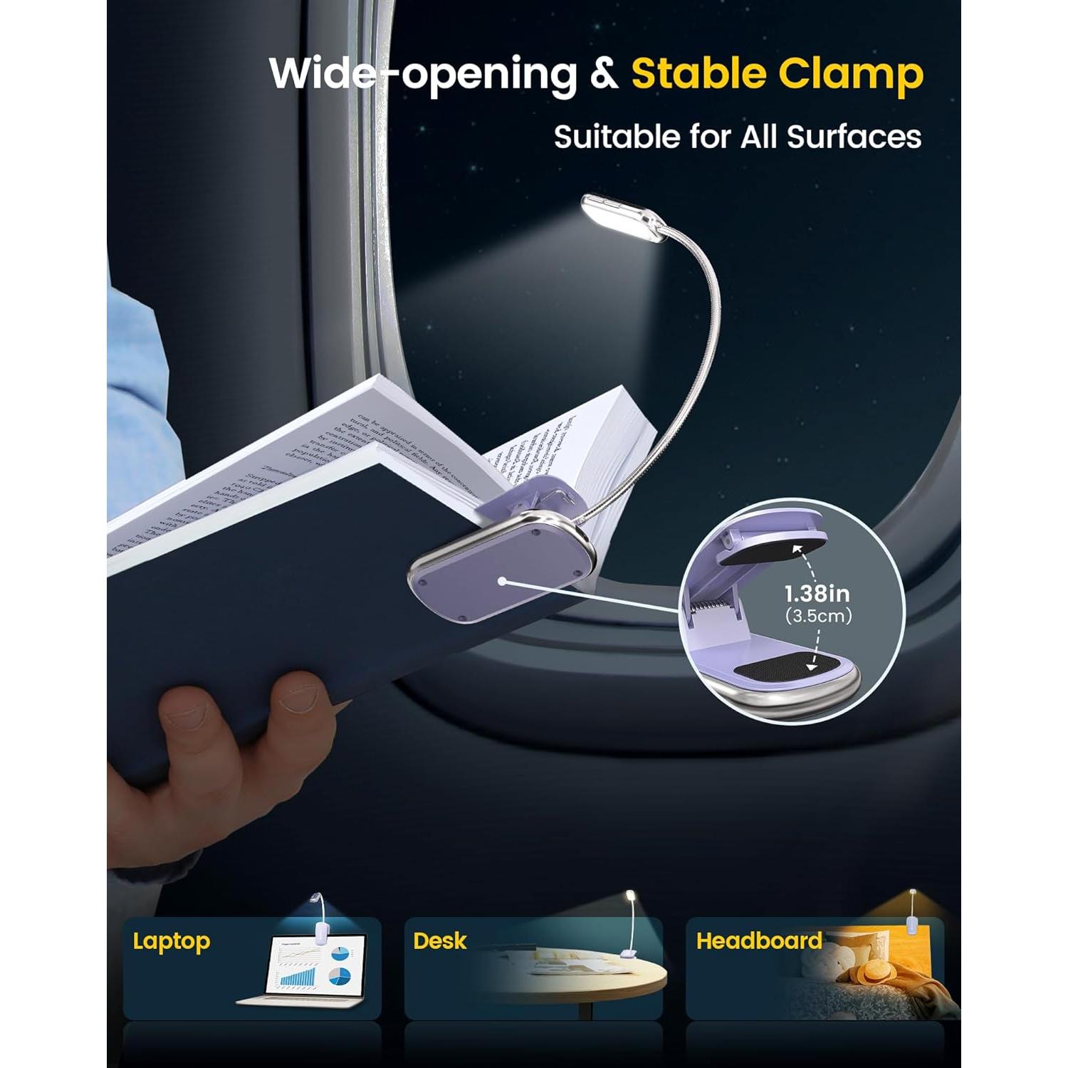 Luz de Lectura Recargable Glocusent Posh Premium 1800K