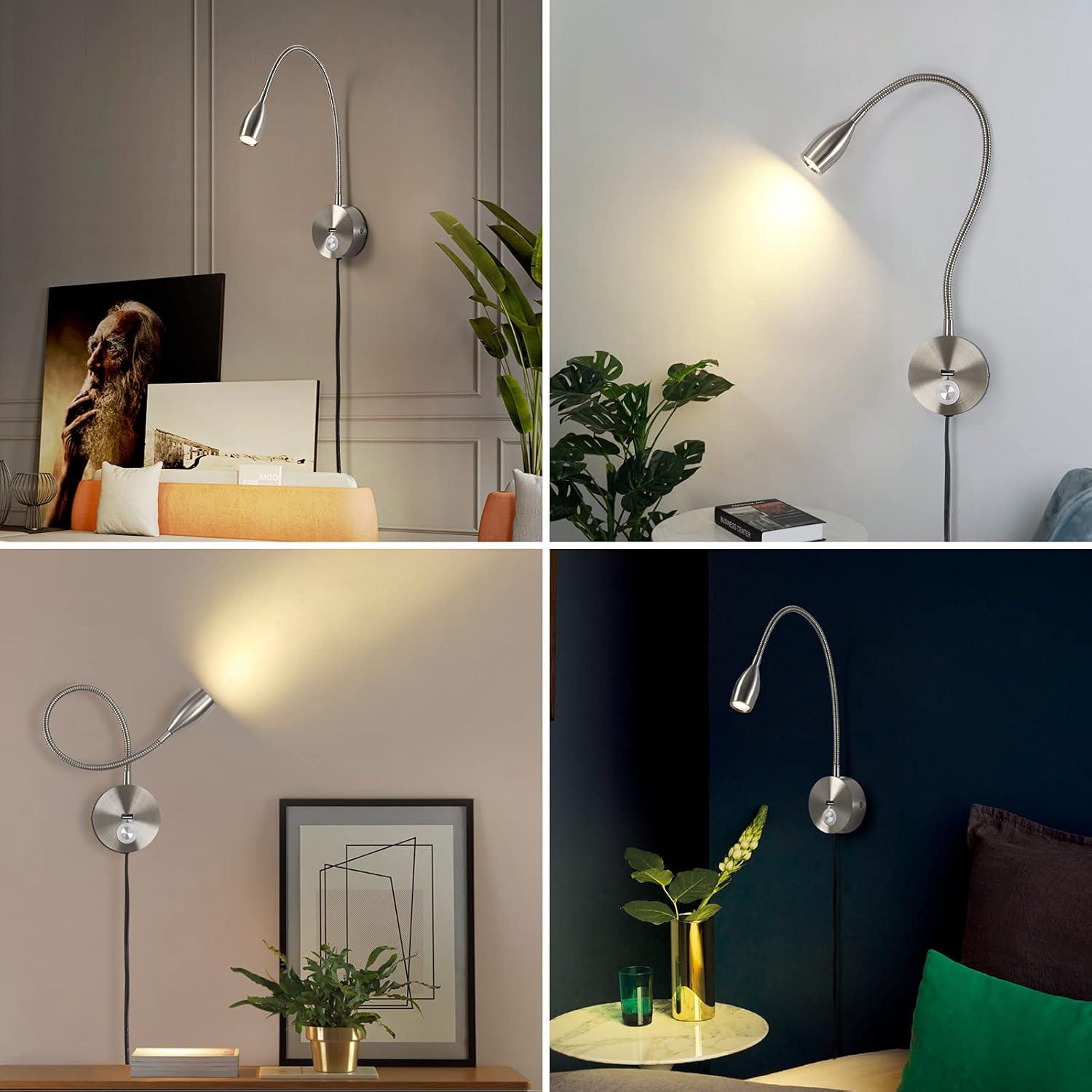 Luz de lectura LED regulable CRISETEK 3W cuello de ganso