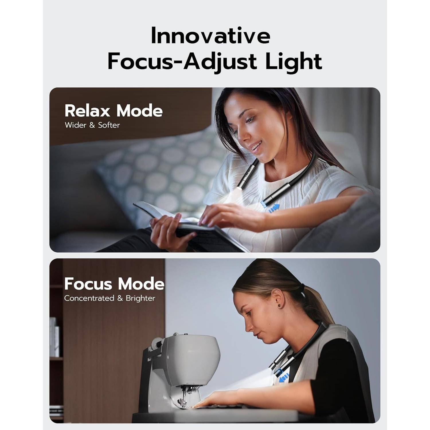 Luz LED de Lectura para Cuello 86lux, 3 Colores, Manos Libres