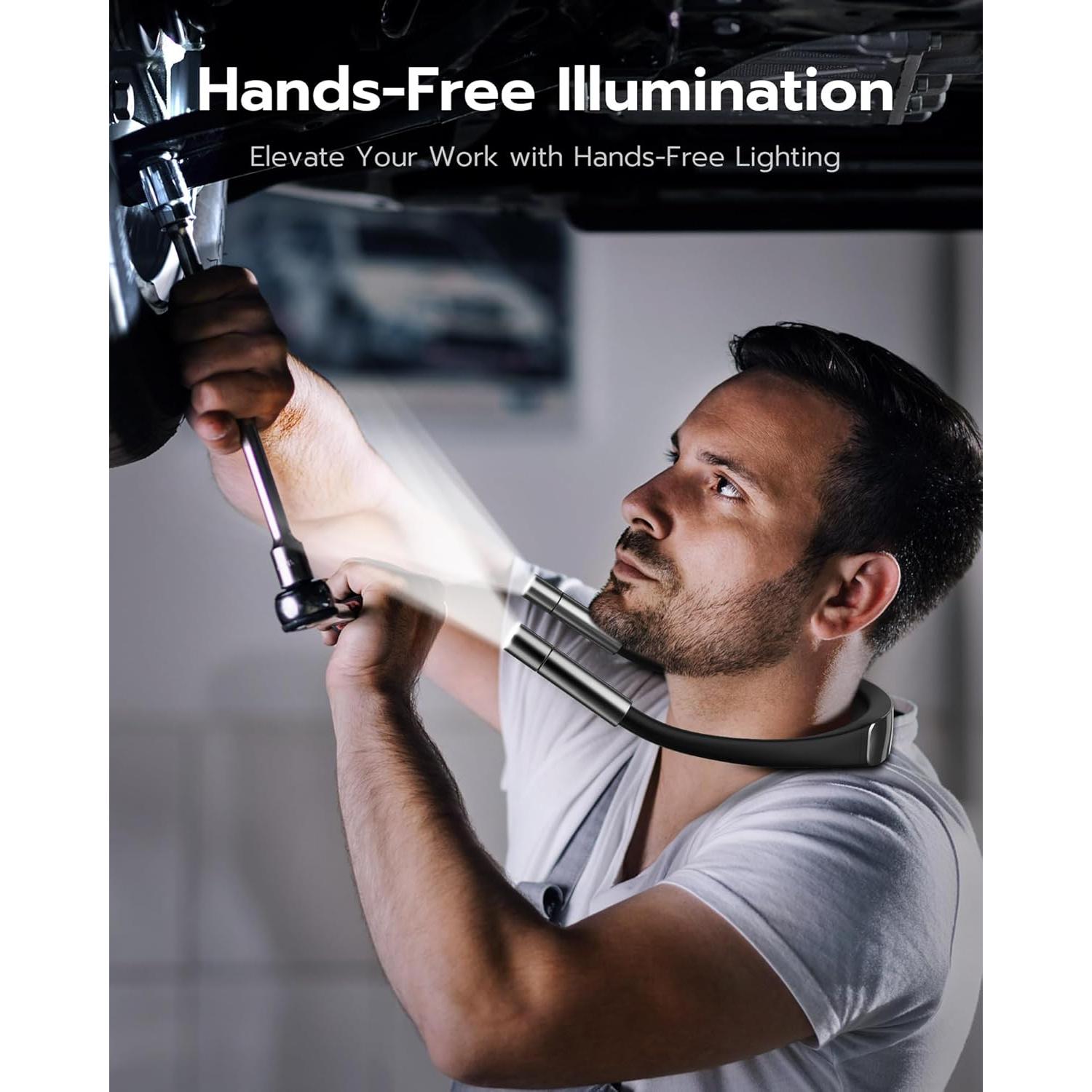 Luz LED de Lectura para Cuello 86lux, 3 Colores, Manos Libres