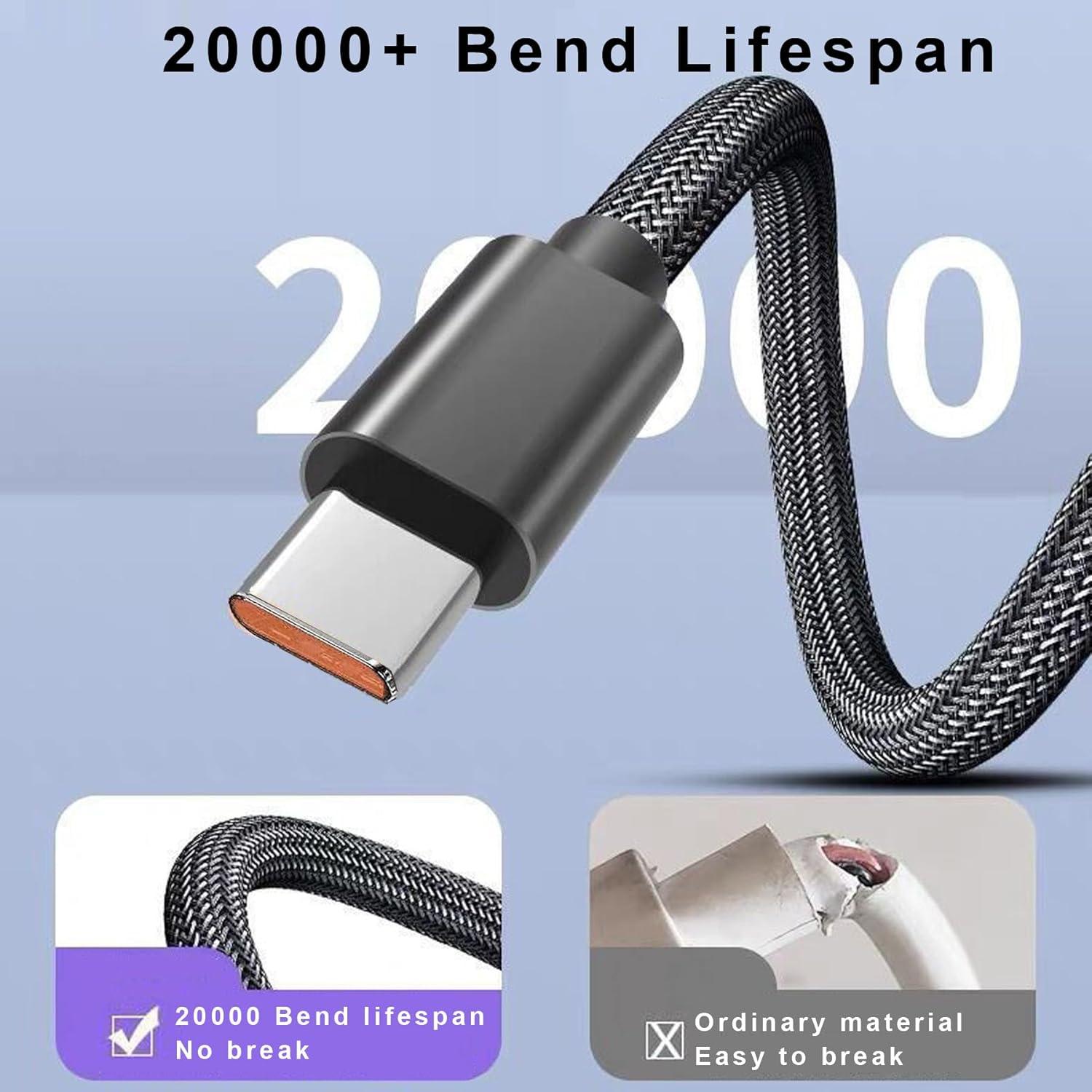 Cable de Carga USB-C Trenzado Nylon 1m para Luces de Lectura