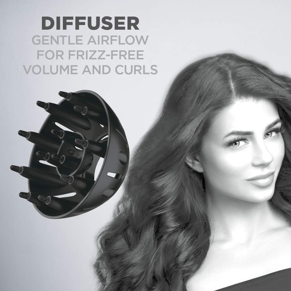 Secador de Pelo Iónico Conair 1875W Azul/Negro con Difusor