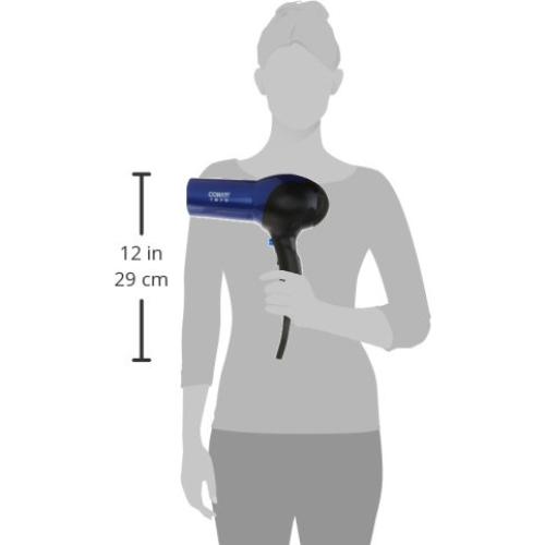 Secador de Pelo Iónico Conair 1875W Azul/Negro con Difusor