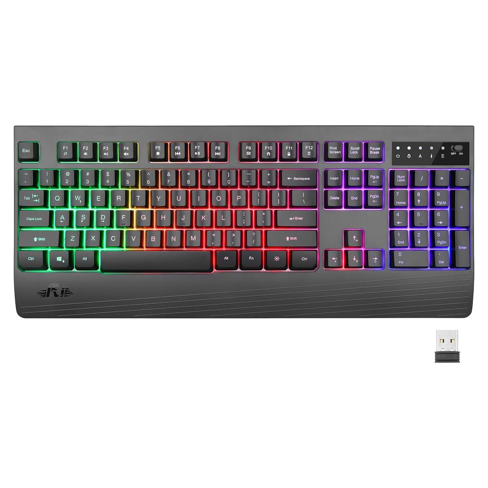 Teclado Gaming Inalámbrico Rii RK204 Retroiluminado 0.93kg