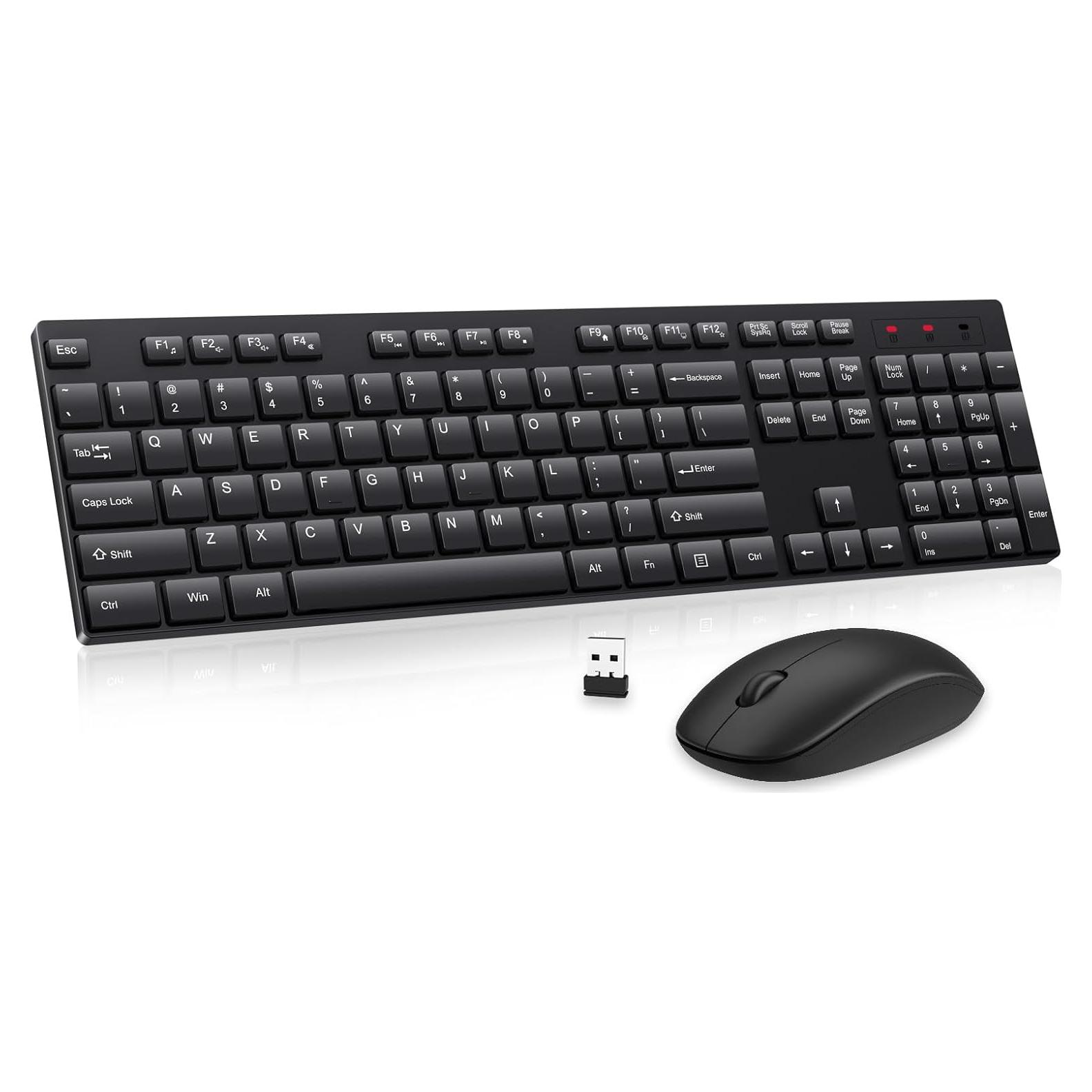 Combo Teclado y Ratón Inalámbrico EDJO Negro USB 2.4GHz