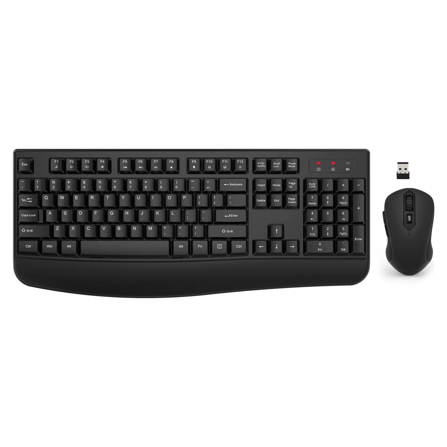 Combo Teclado y Ratón Inalámbrico Ergonómico EDJO Negro