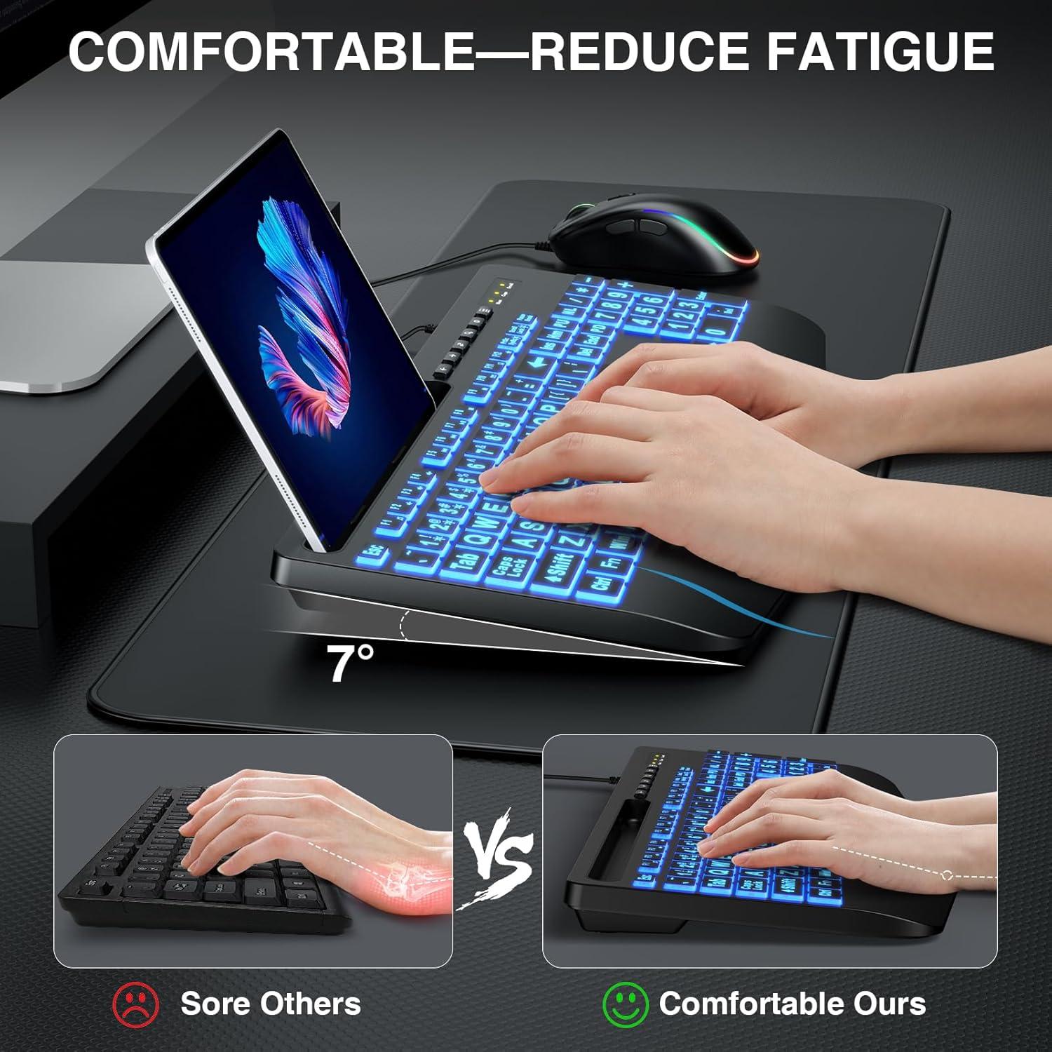 Combo Teclado y Ratón USB Ergonómico SABLUTE KM21Pro