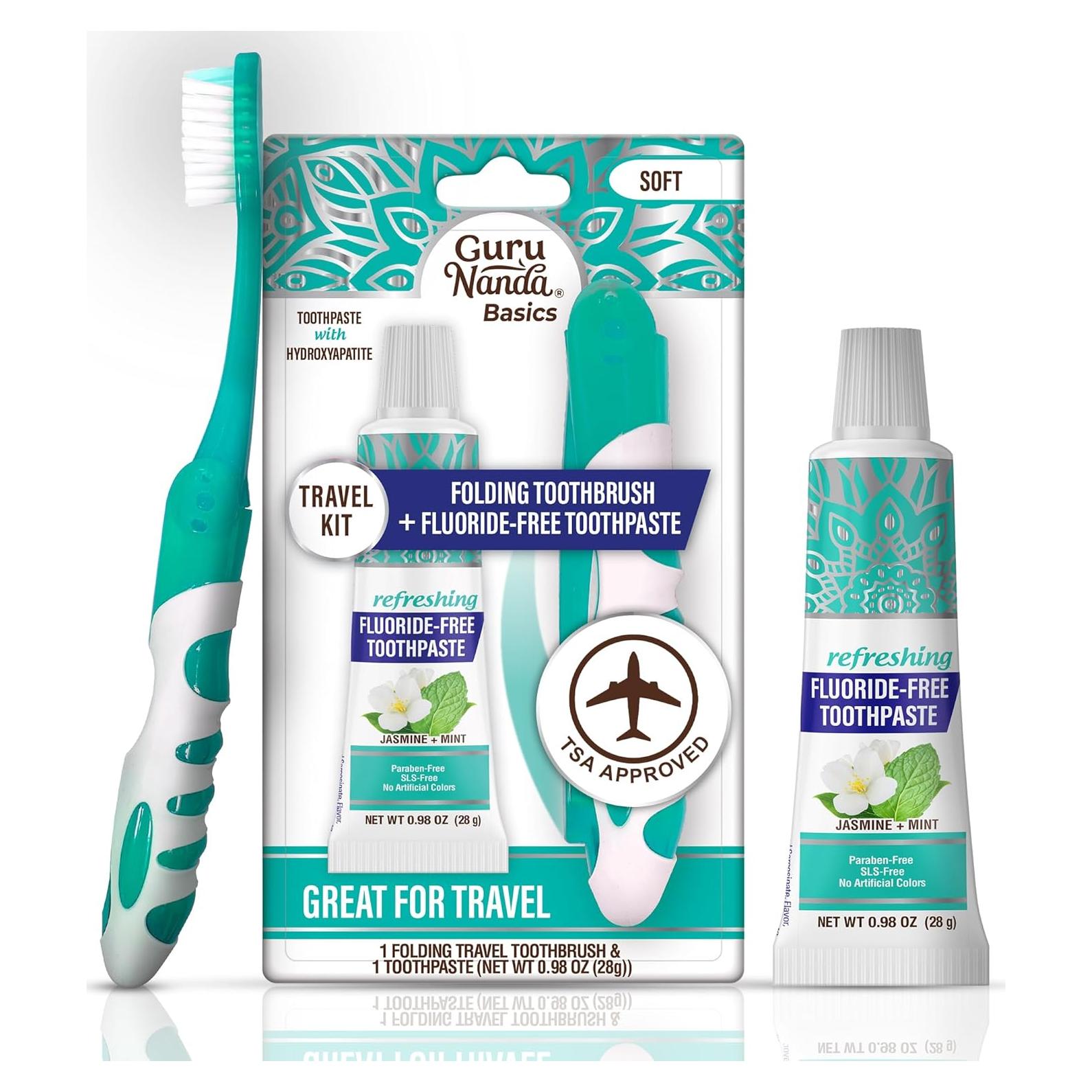 Cepillo de Dientes Plegable GuruNanda con Pasta Hidroxiapatita