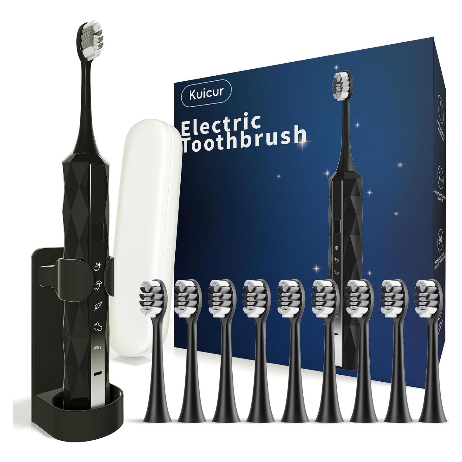 Cepillo de Dientes Eléctrico Sonic Kuicur Negro 5 Modos