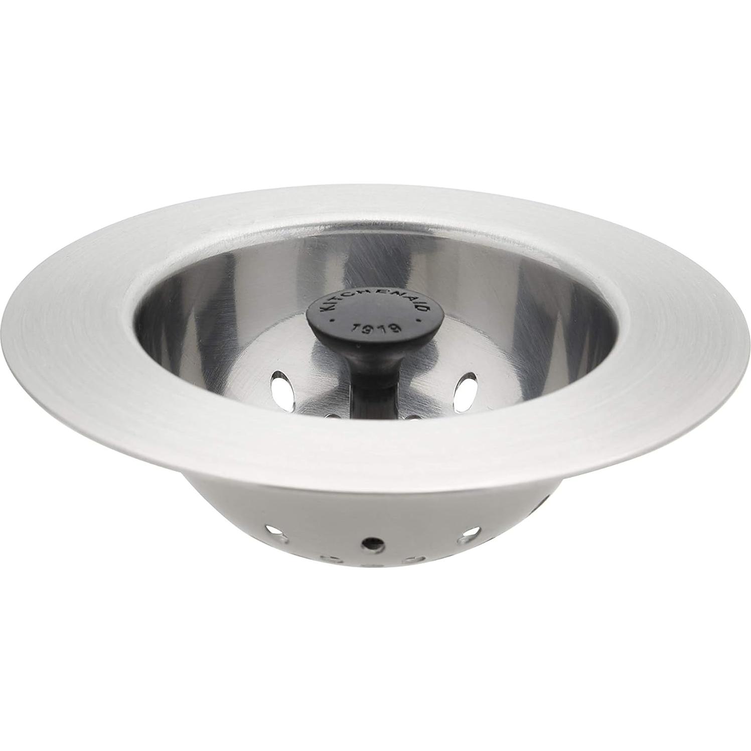 Colador de acero inoxidable KitchenAid, negro, 11x11 cm