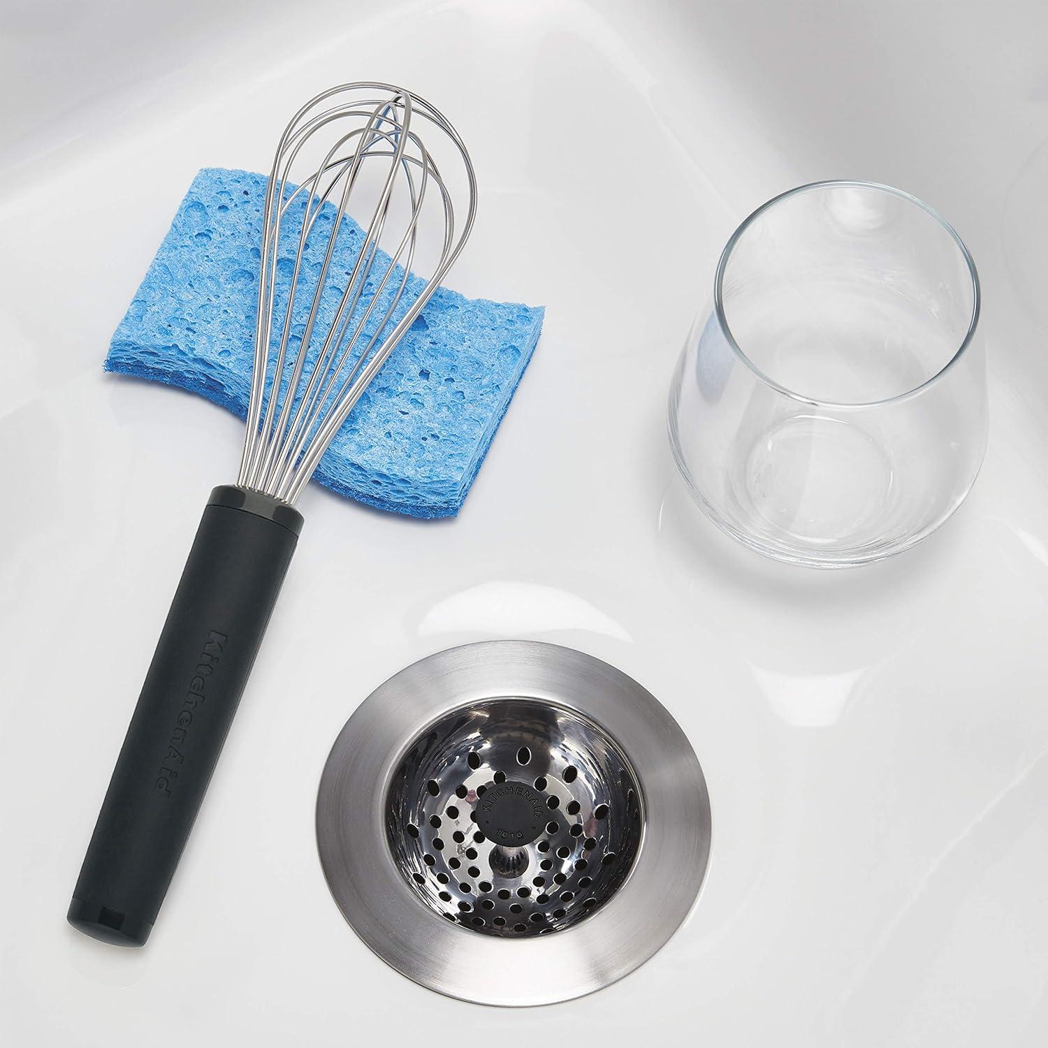 Colador de acero inoxidable KitchenAid, negro, 11x11 cm