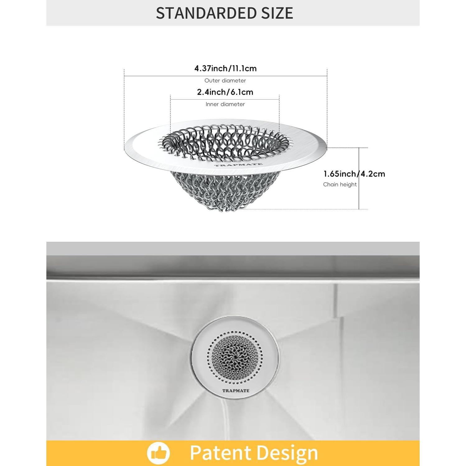 Colador de Fregadero TRAPMATE Acero Inoxidable 11.18 cm
