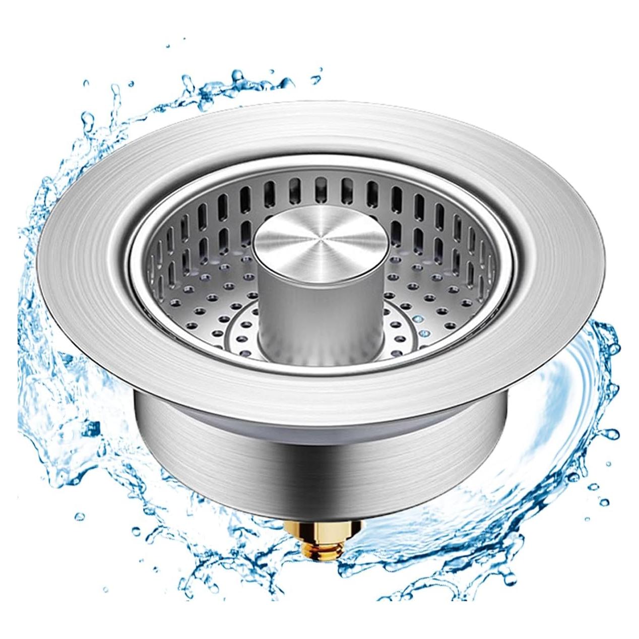 Colador de desagüe NSRHMJ acero inoxidable 3 en 1 9 cm