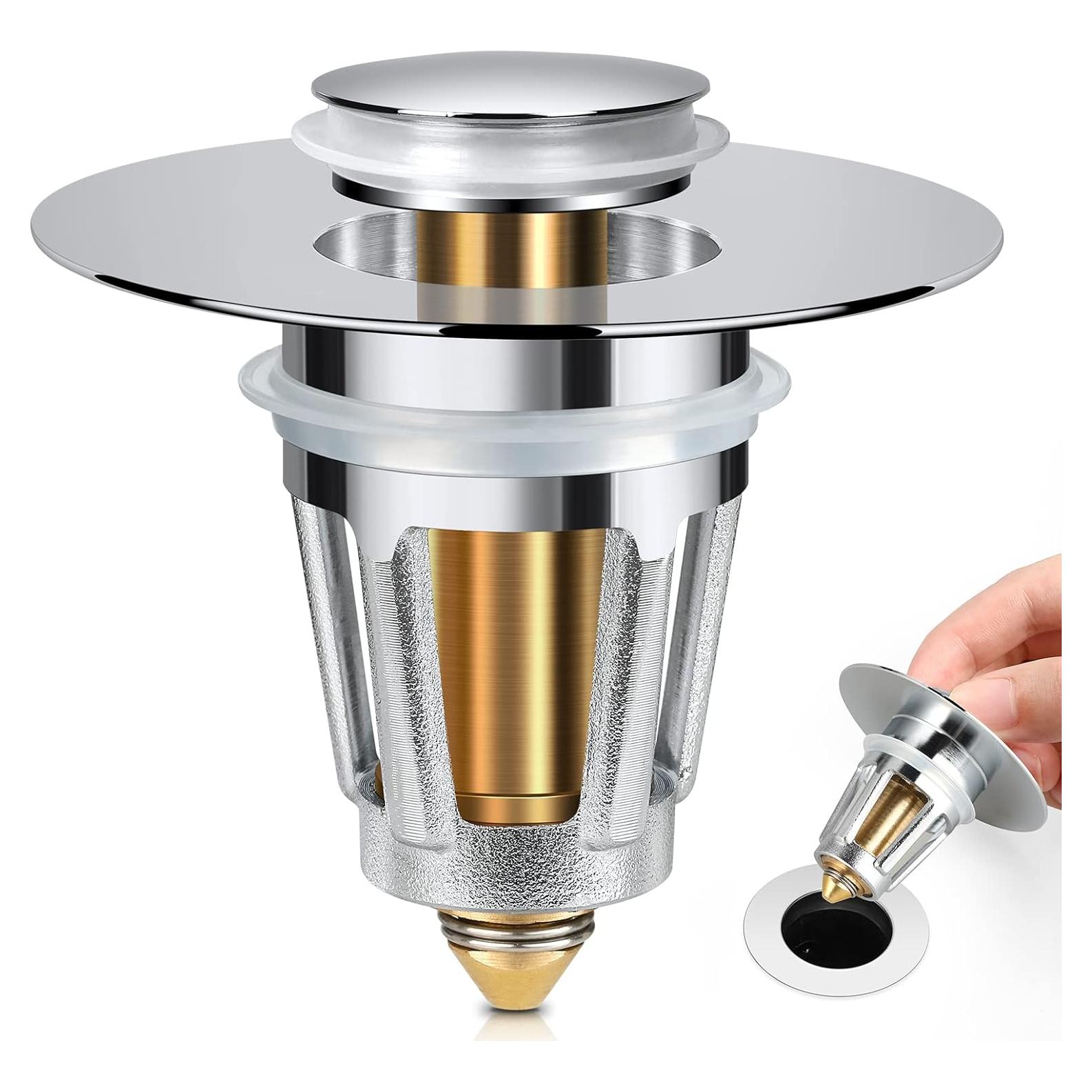 Tapón de Lavabo Pop-Up DZOFXMI Acero Inoxidable 5.99x4.70cm