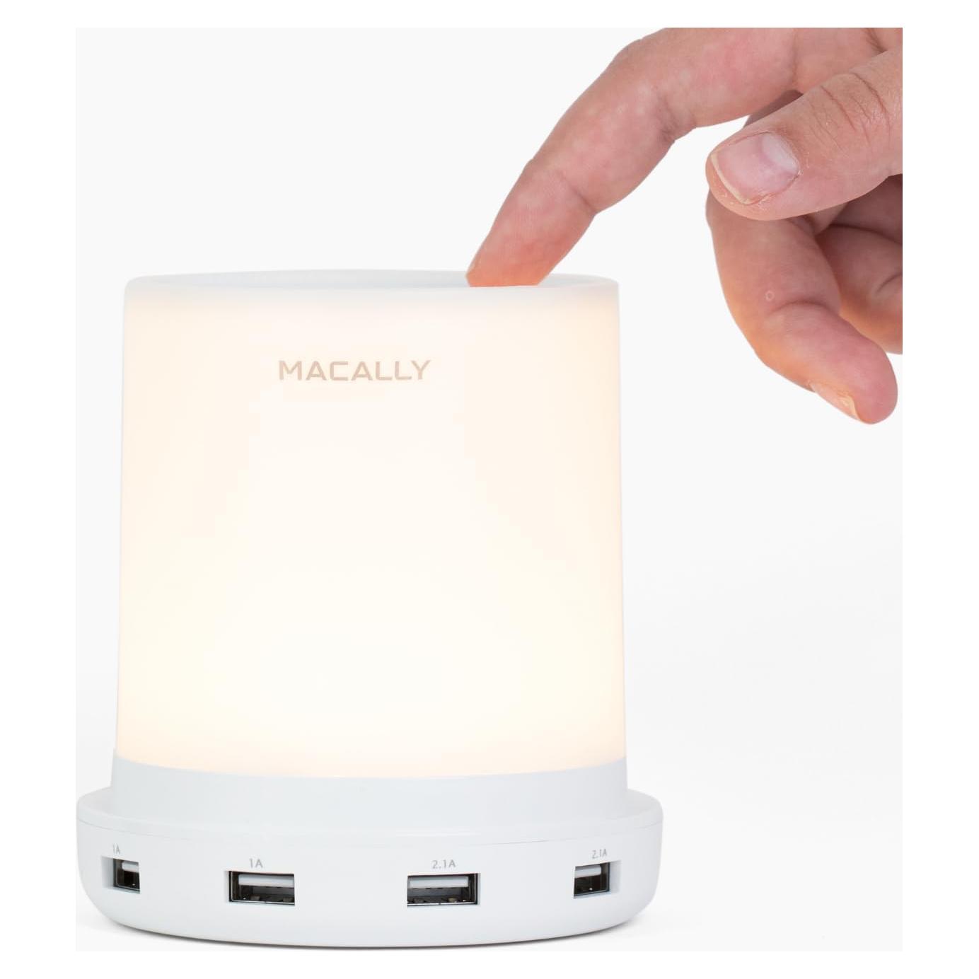 Lámpara Táctil Macally LAMPCHARGE con 4 Puertos USB