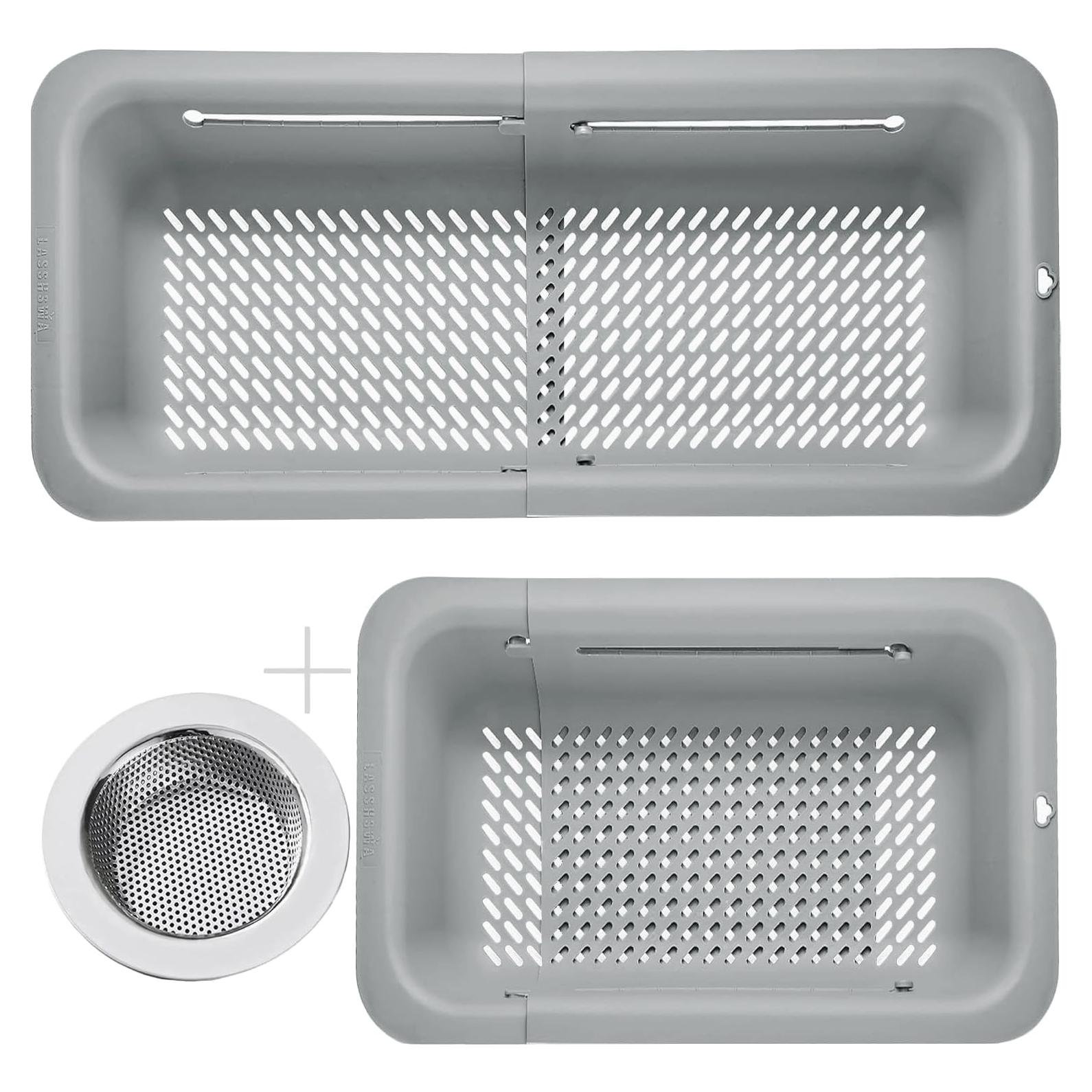 Colador y escurridor plegable LASSHSWA gris 33-48 cm