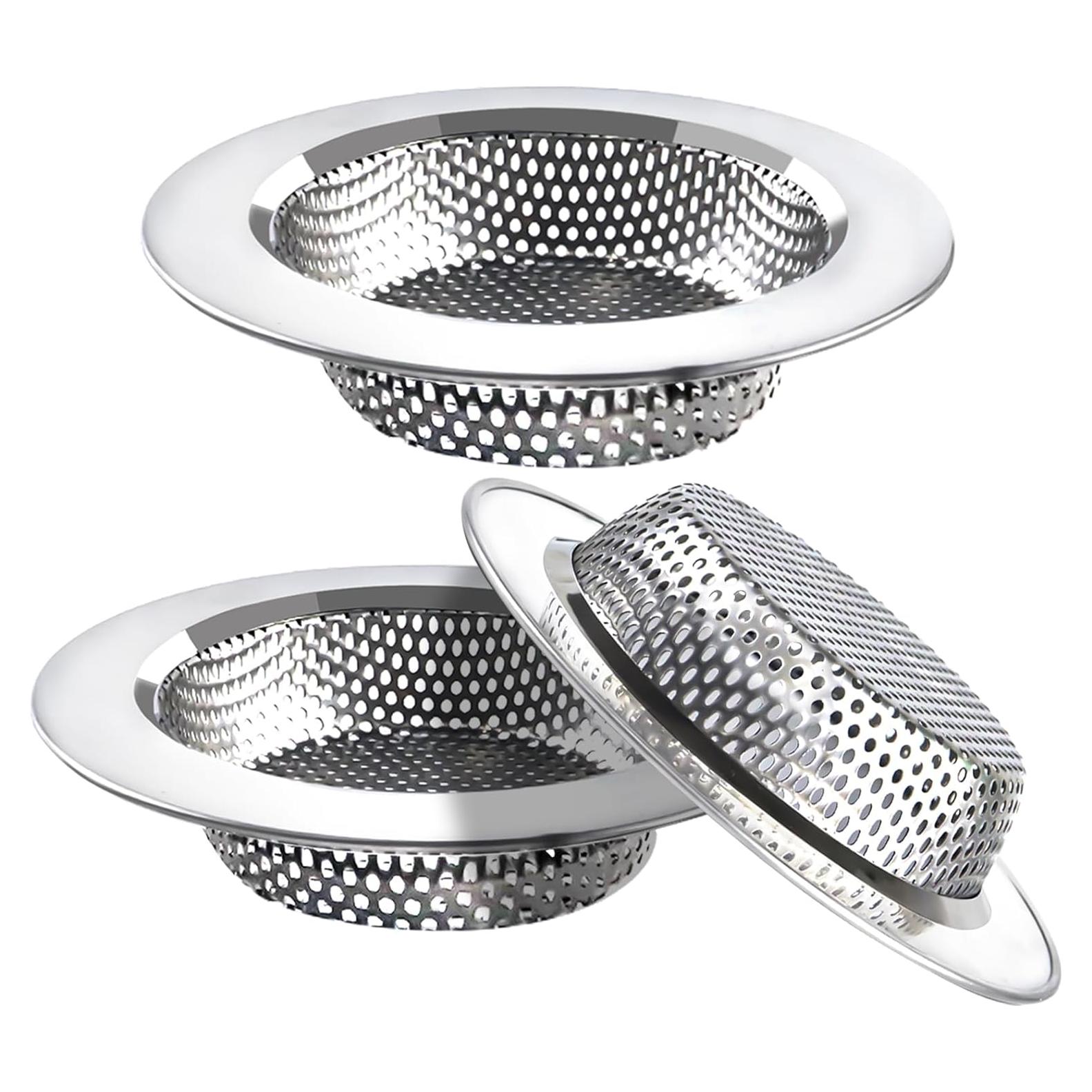 Juego de 3 coladores de acero inoxidable TKYZMS 11.2 cm