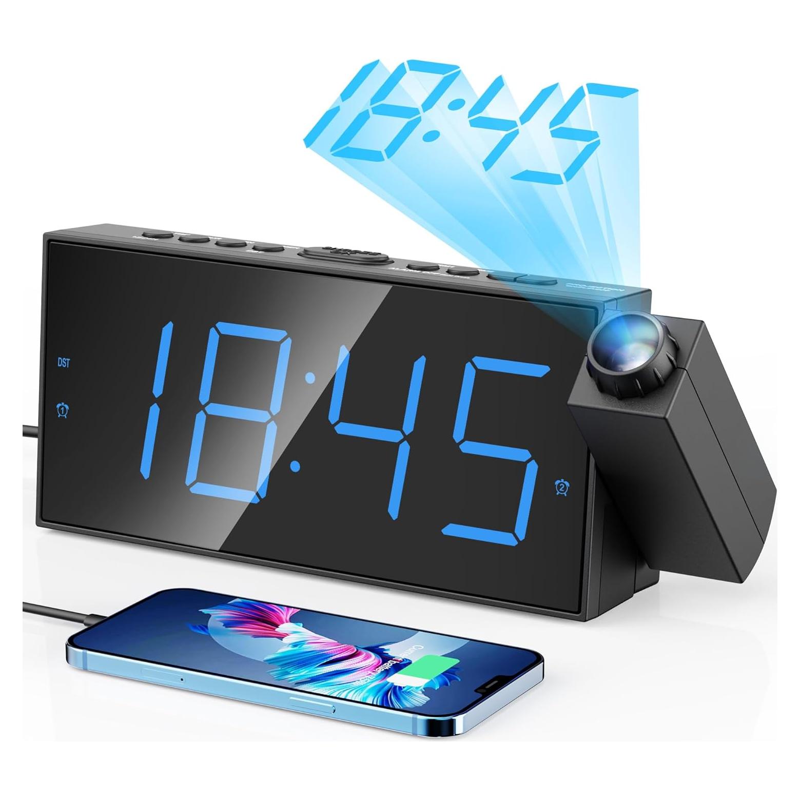 Reloj Despertador Proyector Digital Mesqool 7" LED Ajustable