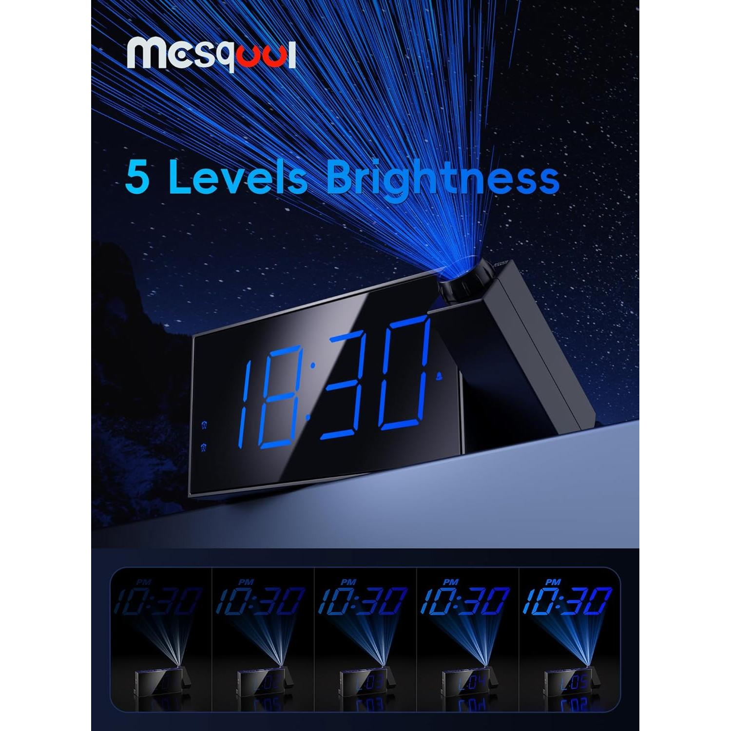 Reloj Despertador Proyector Digital Mesqool 7" LED Ajustable