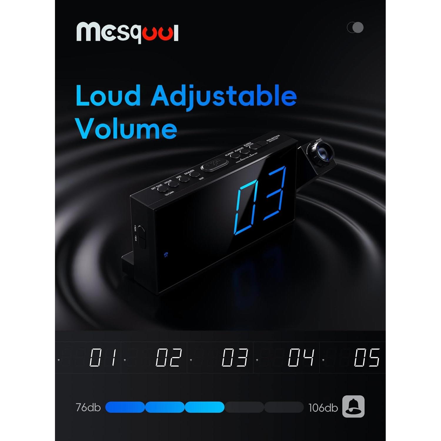 Reloj Despertador Proyector Digital Mesqool 7" LED Ajustable