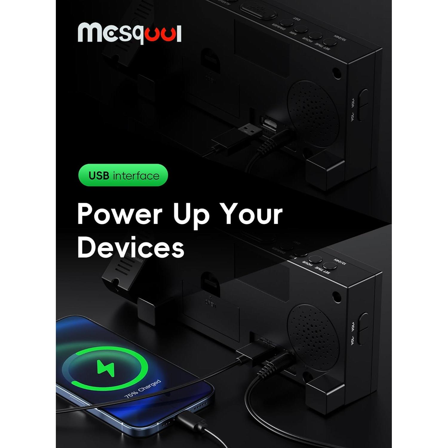 Reloj Despertador Proyector Digital Mesqool 7" LED Ajustable