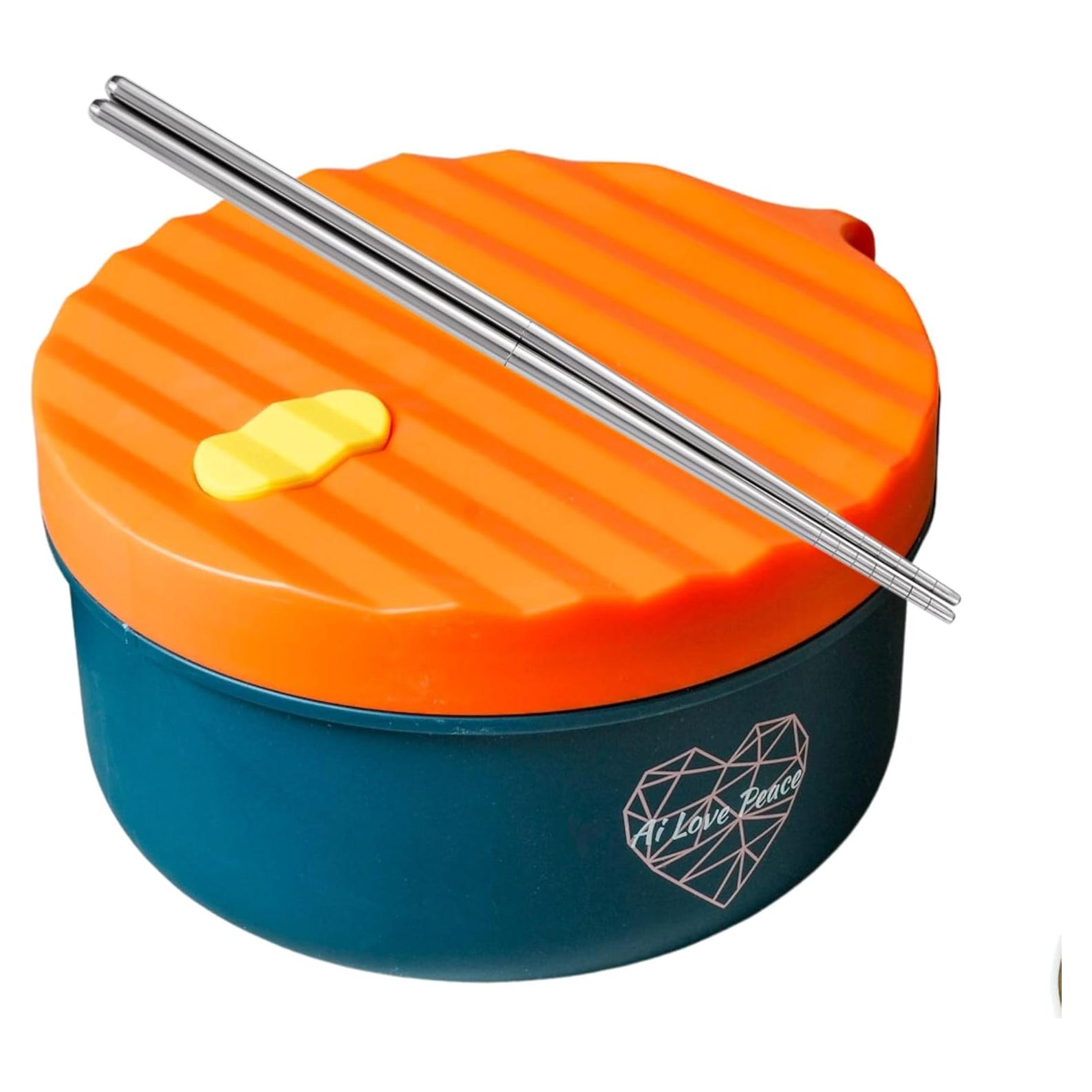 Tazón de Ramen AI AMOR PAZ 40 oz Apto Microondas Naranja