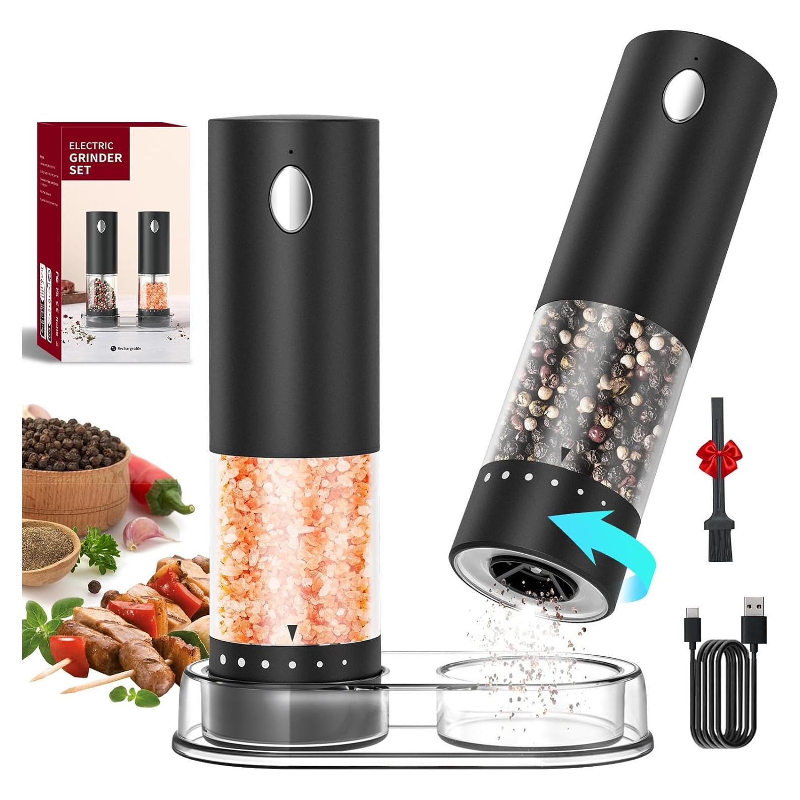 Juego de Molinillos Eléctricos de Sal y Pimienta CIRCLE JOY 95ml