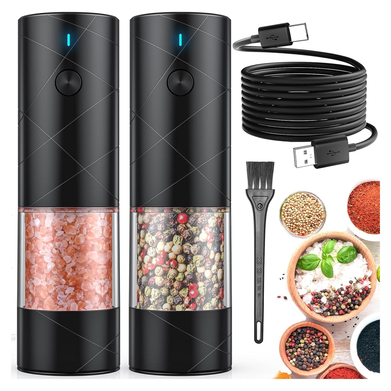 Juego de Molinillos Eléctricos de Sal y Pimienta Lidaop