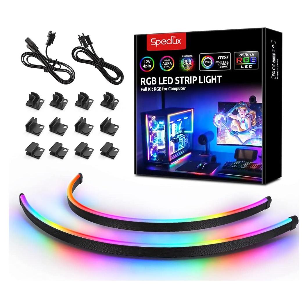 Tira LED RGB Neon ARGB Speclux 2x40 cm para PC