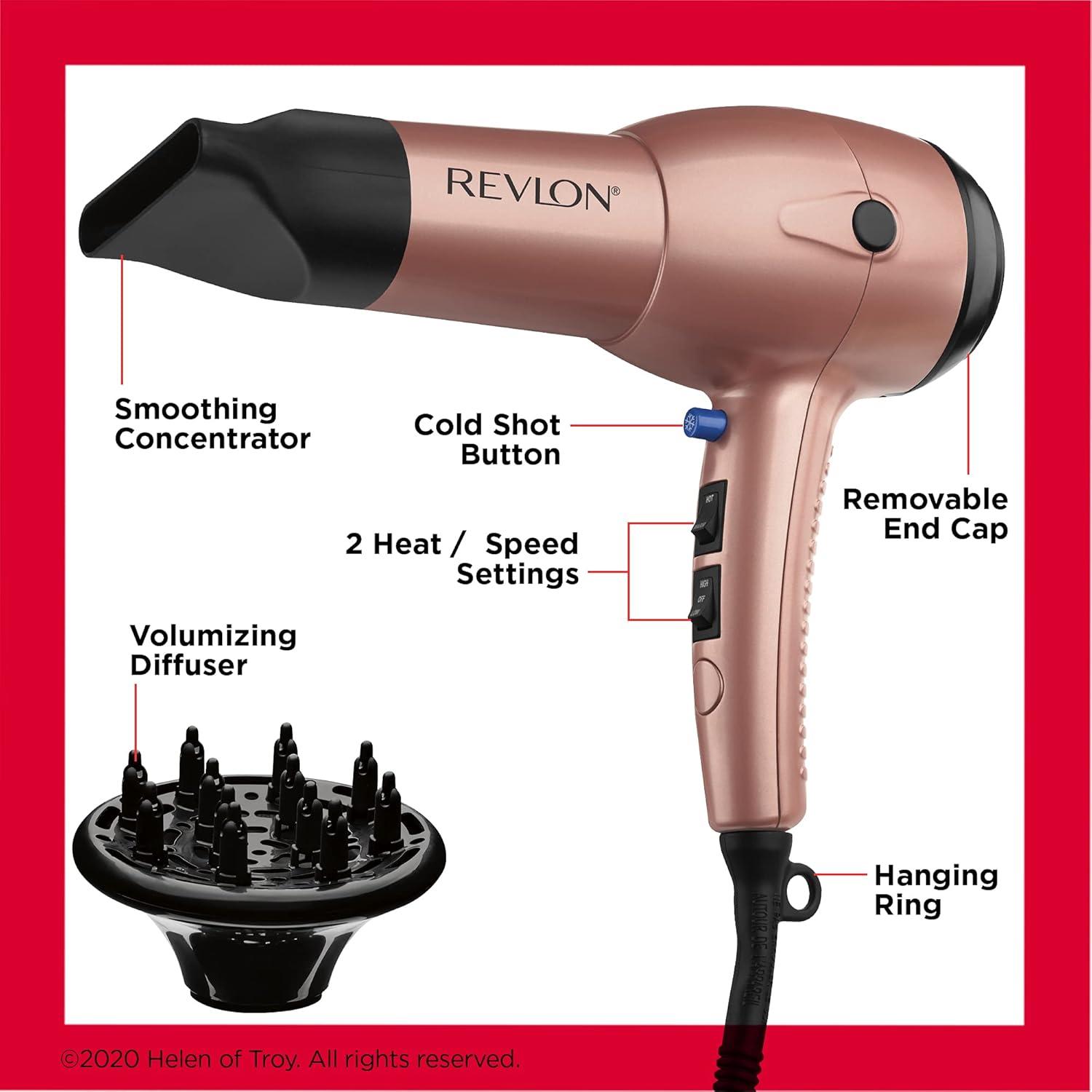 Secador de Pelo Revlon 1875W Ligero con Tecnología Iónica