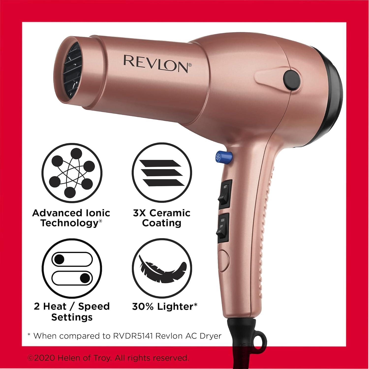 Secador de Pelo Revlon 1875W Ligero con Tecnología Iónica