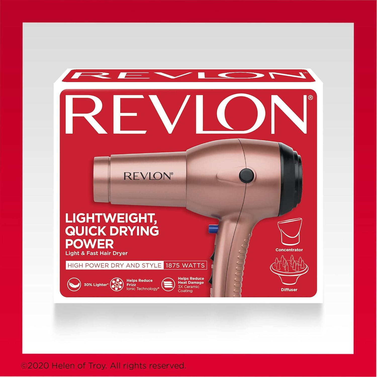 Secador de Pelo Revlon 1875W Ligero con Tecnología Iónica