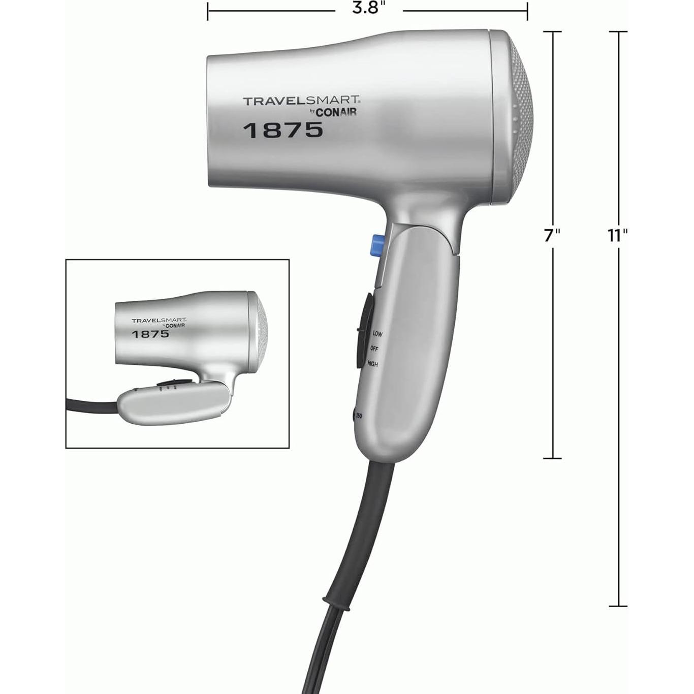 Secador de pelo de viaje Conair 1875W compacto plegable