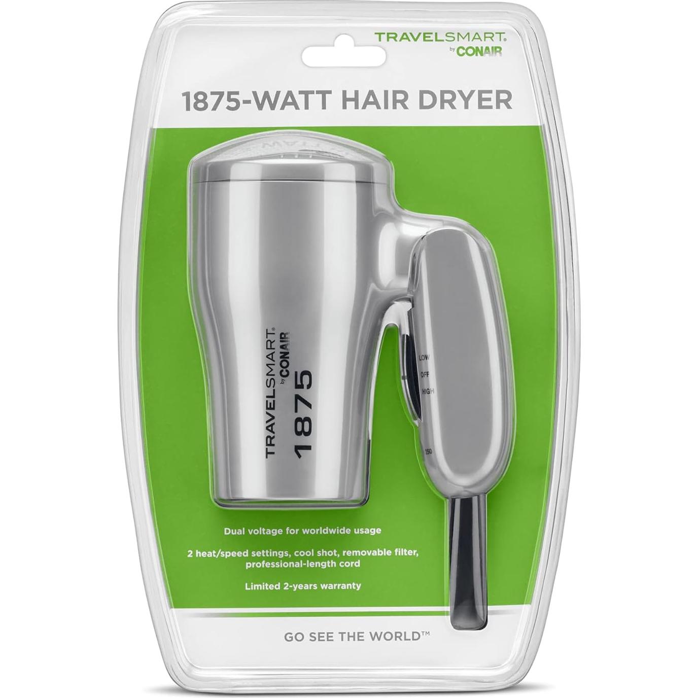 Secador de pelo de viaje Conair 1875W compacto plegable