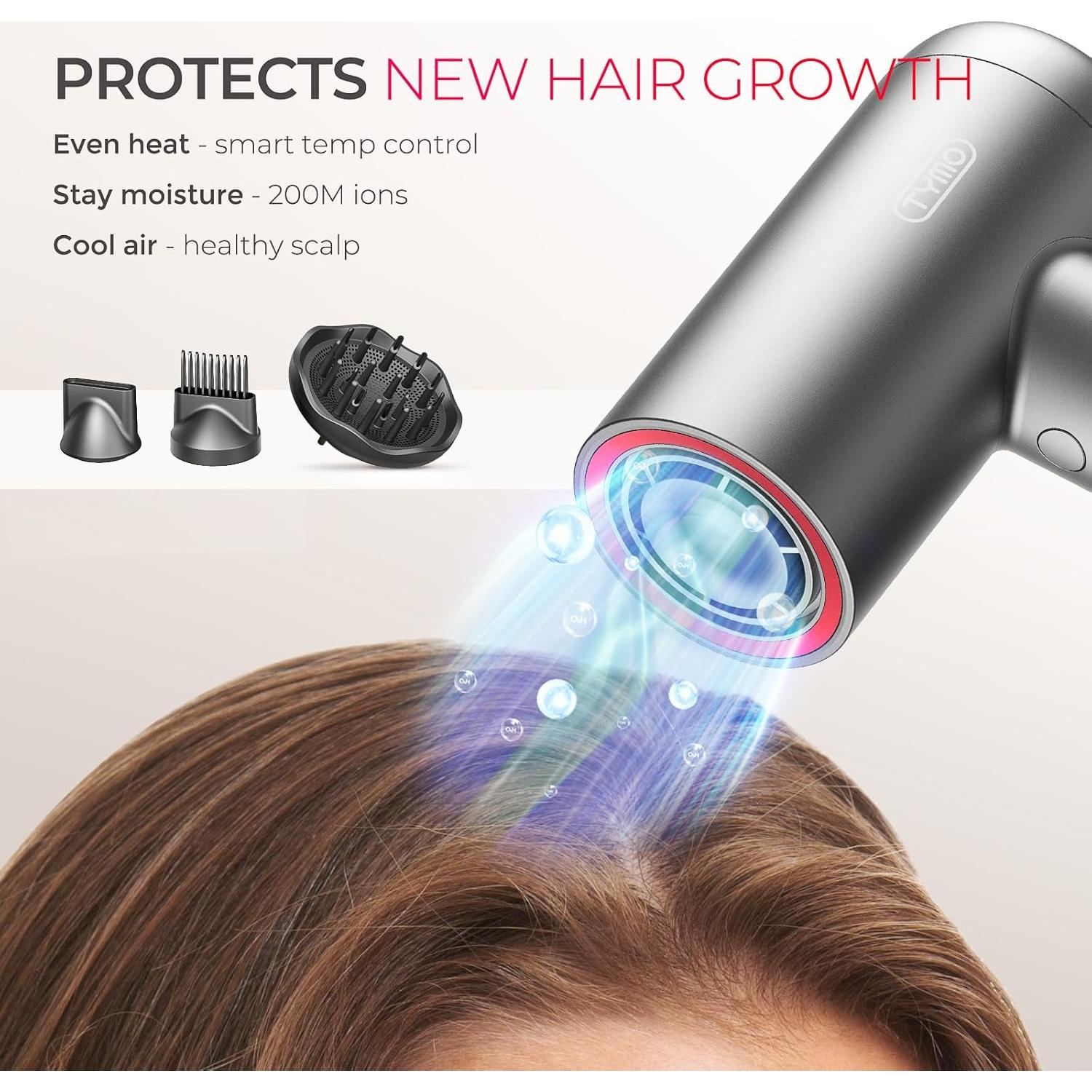 Secador de Pelo TYMO AIRHYPE Lite 1500W con Difusor y Peine