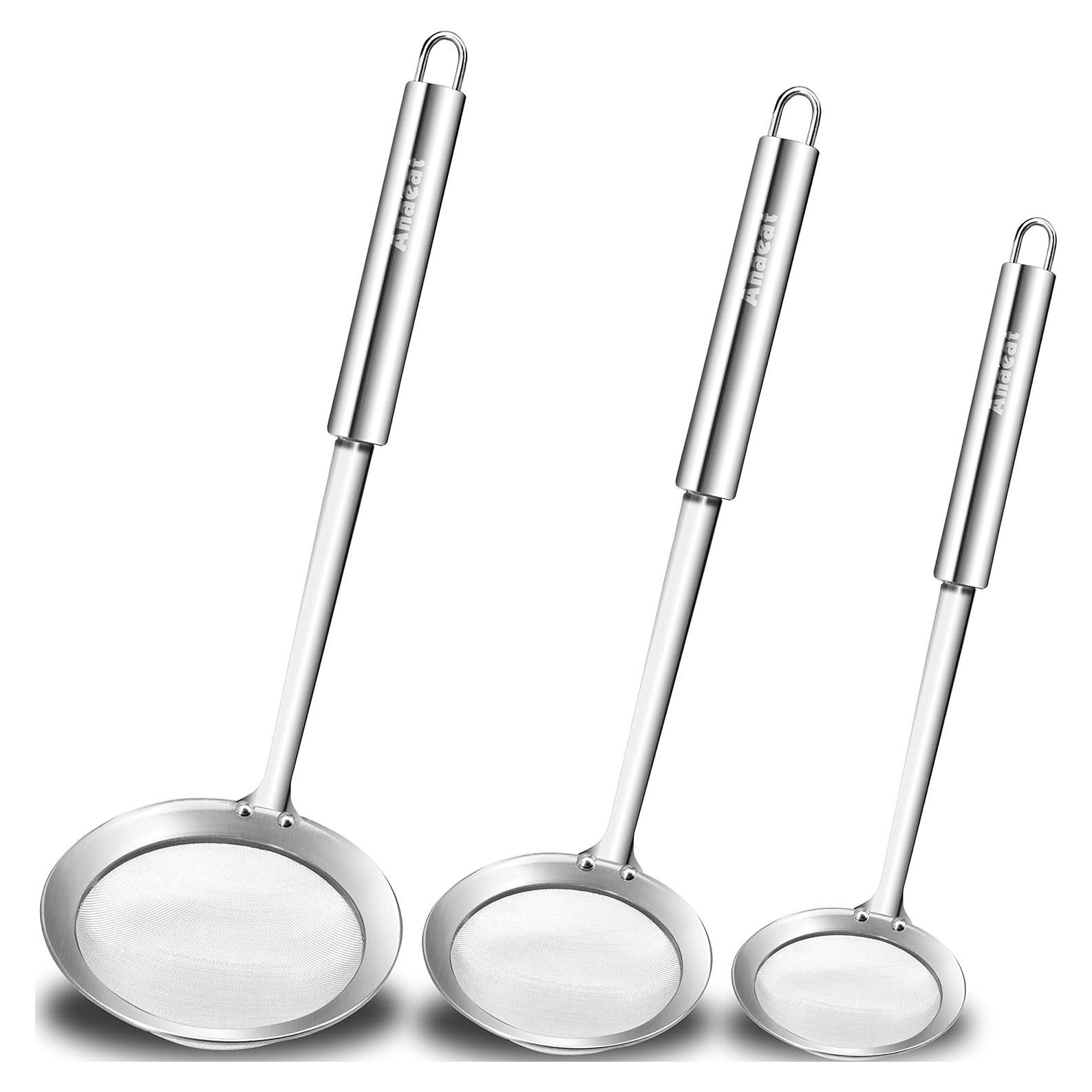 Cuchara Desnatadora Acero Inoxidable Anaeat - Juego 3 Coladores