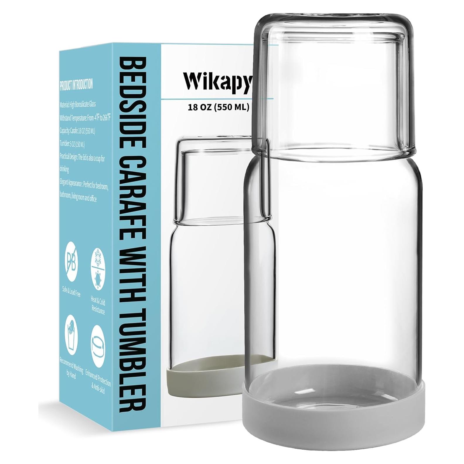 Juego de Jarra y Vaso de Noche Wikapy 532 ml con Posavasos