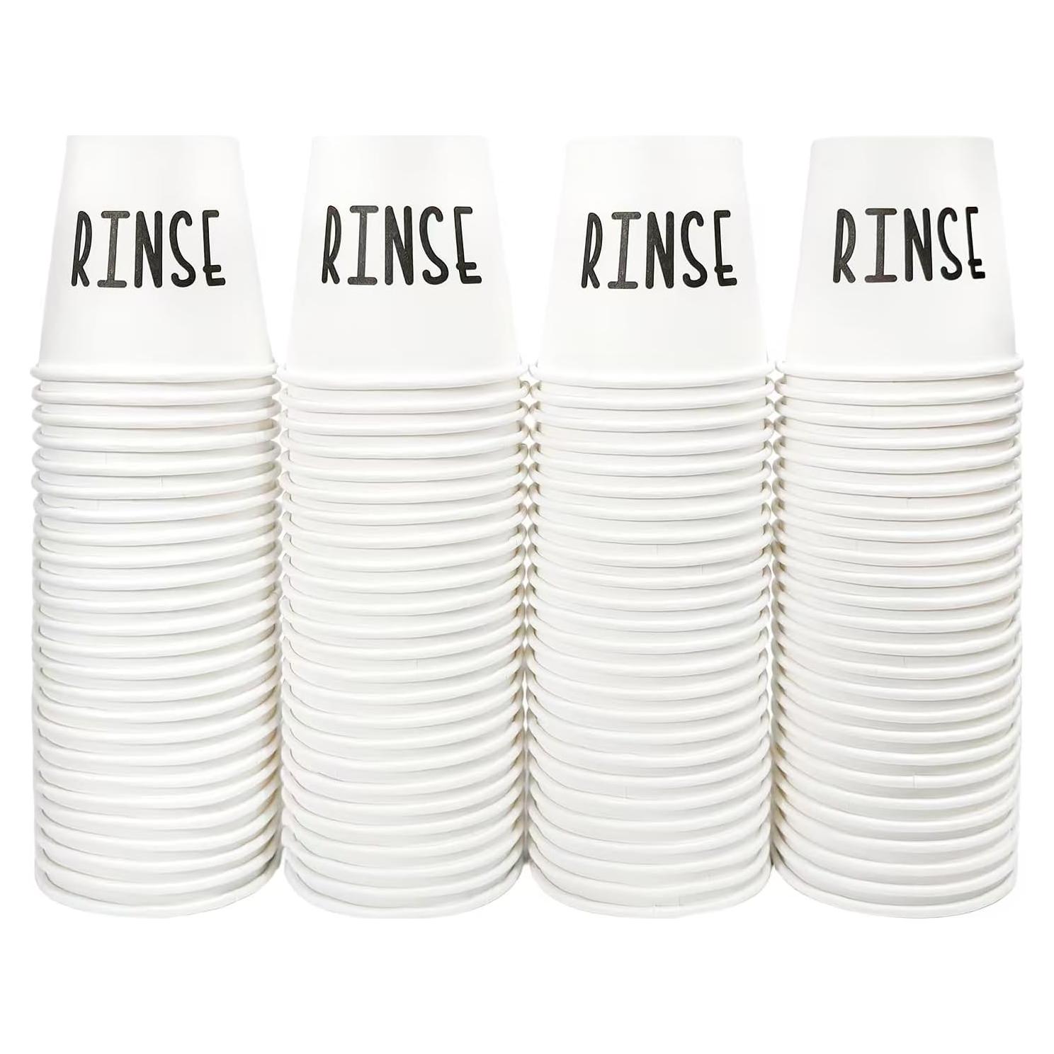 100 Tazas de Enjuagar Desechables BONLONG 3 oz Blancas